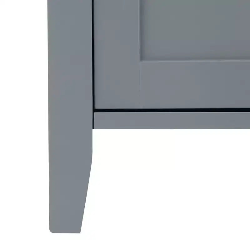 Meuble Colonne de Rangement Linge de Maison en Bois Style Mid-Century Moderne Gris - Elegant Home Fashions