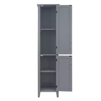 Meuble Colonne de Rangement Linge de Maison en Bois Style Mid-Century Moderne Gris - Elegant Home Fashions