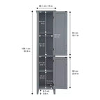 Meuble Colonne de Rangement Linge de Maison en Bois Style Mid-Century Moderne Gris - Elegant Home Fashions