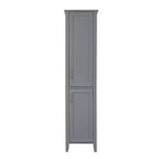 Meuble Colonne de Rangement Linge de Maison en Bois Style Mid-Century Moderne Gris - Elegant Home Fashions