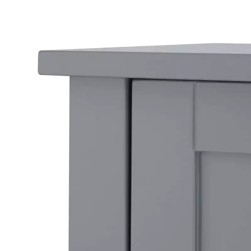 Meuble Colonne de Rangement Linge de Maison en Bois Style Mid-Century Moderne Gris - Elegant Home Fashions