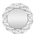 Olivia & May Glam Wood Starburst Wall Mirror Silver: Large Round, No Assembly, MDF Frame
