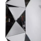 Miroir Mural Starburst & May Glam Wood Argent : Grand Rond, Aucun Assemblage, Cadre en MDF