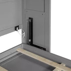 Lit escamotable Queen Size avec lumières LED, blanc/gris-ModernLuxe
