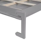 Lit escamotable Queen Size avec lumières LED, blanc/gris-ModernLuxe