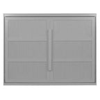 Lit escamotable Queen Size avec lumières LED, blanc/gris-ModernLuxe
