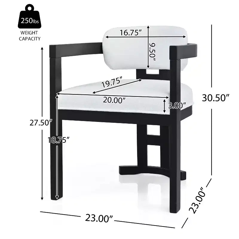 Chaise de salle à manger rembourrée Luna en bouleau moderne (ensemble de 4)