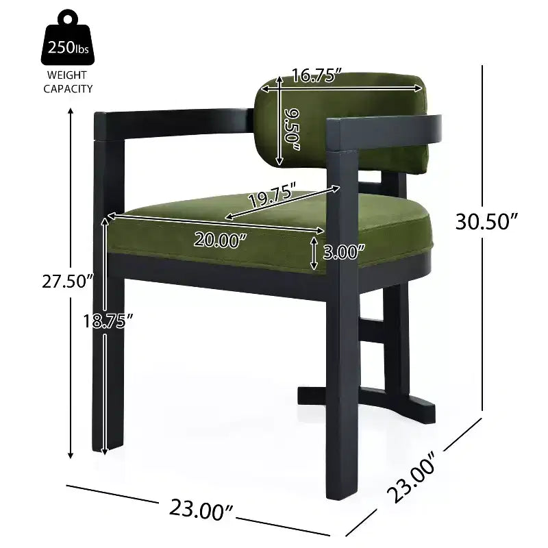 Chaise de salle à manger rembourrée Luna en bouleau moderne (ensemble de 4)