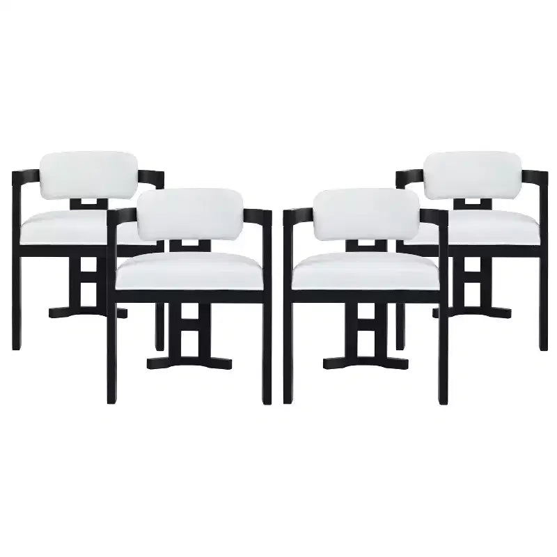 Chaise de salle à manger rembourrée Luna en bouleau moderne (ensemble de 4)