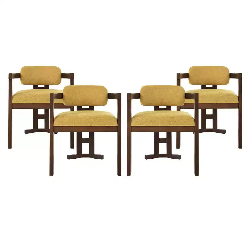 Chaise de salle à manger rembourrée Luna en bouleau moderne (ensemble de 4)