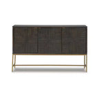 Meuble d'appoint contemporain Elinmore, finition marron et doré
