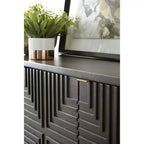 Meuble d'appoint contemporain Elinmore, finition marron et doré