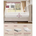 Cadre de lit Queen Size avec tête de lit haute, lit plateforme rembourré Queen Size, avec tête de lit capitonnée à oreilles Beige Cappuccino