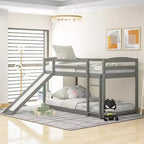 Whisen Twin over Twin Bunk Bed with Convertible Slide and Ladder