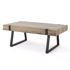 Table basse industrielle 43W avec plateau épais, Gris Canyon - ModernLuxe