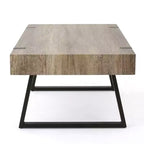 Table basse industrielle 43W avec plateau épais, Gris Canyon - ModernLuxe