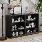 Meuble d'appoint en bois 36x31x16 avec étagère réglable Meuble de rangement sans porte Noir
