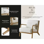 Fauteuil d'appoint Eterna de style moderne du milieu du siècle avec coussin lombaire amovible