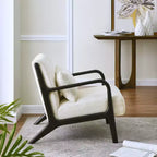 Fauteuil d'appoint Eterna de style moderne du milieu du siècle avec coussin lombaire amovible