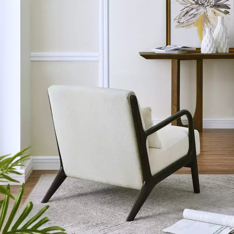 Fauteuil d'appoint Eterna de style moderne du milieu du siècle avec coussin lombaire amovible