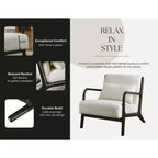 Fauteuil d'appoint Eterna de style moderne du milieu du siècle avec coussin lombaire amovible