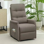Fauteuil inclinable électrique releveur avec télécommande, poches latérales, ressorts ensachés, dossier capitonné, montage rapide