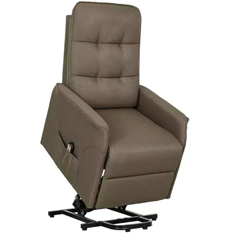 Fauteuil inclinable électrique releveur avec télécommande, poches latérales, ressorts ensachés, dossier capitonné, montage rapide