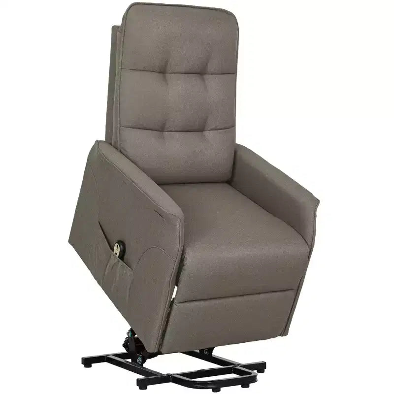 Fauteuil inclinable électrique releveur avec télécommande, poches latérales, ressorts ensachés, dossier capitonné, montage rapide