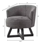 Chaise Glenn pivotante à 360° en lin avec piètement croisé en hévéa