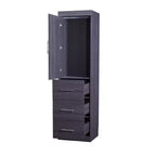 Lit escamotable en bois avec armoire et tiroirs