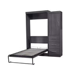 Lit escamotable en bois avec armoire et tiroirs