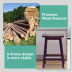 Tabouret de bar classique en bois de 24/30 pouces, siège selle, lot de 2 tabourets de bar de cuisine avec repose-pieds, tabourets en bois de hauteur comptoir pour la maison