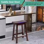 Tabouret de bar classique en bois de 24/30 pouces, siège selle, lot de 2 tabourets de bar de cuisine avec repose-pieds, tabourets en bois de hauteur comptoir pour la maison