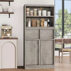 Meuble de salle de bain avec portes et tiroirs, meuble de rangement sur pied, meuble de rangement haut pour salle de bain, salon, cuisine, garde-manger