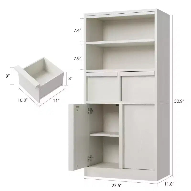 Meuble de salle de bain avec portes et tiroirs, meuble de rangement sur pied, meuble de rangement haut pour salle de bain, salon, cuisine, garde-manger