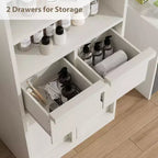 Meuble de salle de bain avec portes et tiroirs, meuble de rangement sur pied, meuble de rangement haut pour salle de bain, salon, cuisine, garde-manger