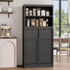 Meuble de salle de bain avec portes et tiroirs, meuble de rangement sur pied, meuble de rangement haut pour salle de bain, salon, cuisine, garde-manger