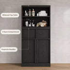 Meuble de salle de bain avec portes et tiroirs, meuble de rangement sur pied, meuble de rangement haut pour salle de bain, salon, cuisine, garde-manger