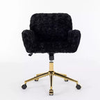 Chaise de Bureau en Velours, Chaise de Bureau avec Base en Métal Doré, Chaise Pivotante à Hauteur Réglable pour Bureau, Maison