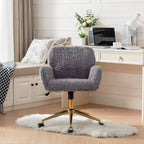 Chaise de Bureau en Velours, Chaise de Bureau avec Base en Métal Doré, Chaise Pivotante à Hauteur Réglable pour Bureau, Maison