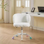 Chaise de Bureau en Velours, Chaise de Bureau avec Base en Métal Doré, Chaise Pivotante à Hauteur Réglable pour Bureau, Maison