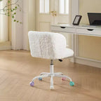 Chaise de Bureau en Velours, Chaise de Bureau avec Base en Métal Doré, Chaise Pivotante à Hauteur Réglable pour Bureau, Maison