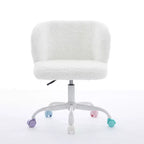 Chaise de Bureau en Velours, Chaise de Bureau avec Base en Métal Doré, Chaise Pivotante à Hauteur Réglable pour Bureau, Maison