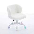 Chaise de Bureau en Velours, Chaise de Bureau avec Base en Métal Doré, Chaise Pivotante à Hauteur Réglable pour Bureau, Maison