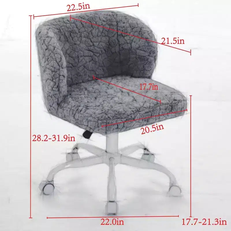 Chaise de Bureau en Velours, Chaise de Bureau avec Base en Métal Doré, Chaise Pivotante à Hauteur Réglable pour Bureau, Maison