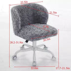 Chaise de Bureau en Velours, Chaise de Bureau avec Base en Métal Doré, Chaise Pivotante à Hauteur Réglable pour Bureau, Maison