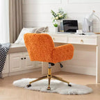 Chaise de Bureau en Velours, Chaise de Bureau avec Base en Métal Doré, Chaise Pivotante à Hauteur Réglable pour Bureau, Maison