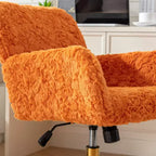 Chaise de Bureau en Velours, Chaise de Bureau avec Base en Métal Doré, Chaise Pivotante à Hauteur Réglable pour Bureau, Maison