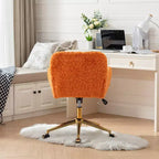 Chaise de Bureau en Velours, Chaise de Bureau avec Base en Métal Doré, Chaise Pivotante à Hauteur Réglable pour Bureau, Maison