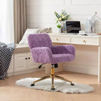 Chaise de Bureau en Velours, Chaise de Bureau avec Base en Métal Doré, Chaise Pivotante à Hauteur Réglable pour Bureau, Maison